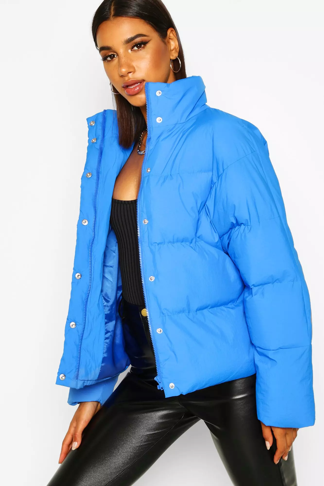 Electric blue puffer on sale coat